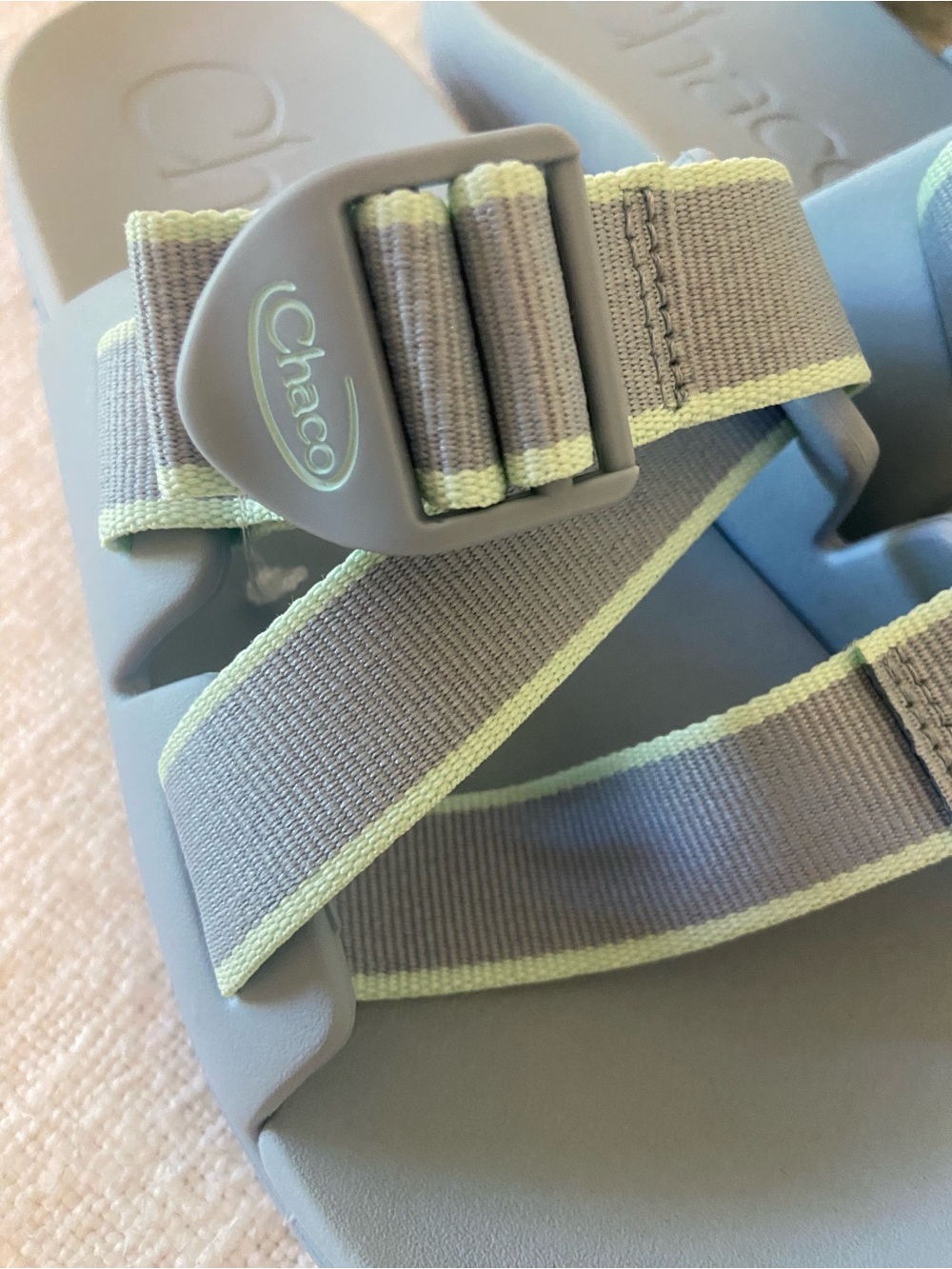 Chaco Chillo Blue Slide Sandals with Pale Green Trim Women’s Size 9 NWT - Picture 4 of 12